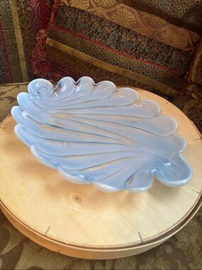 Sanibel Blue Opalescent Celery Tray 9" Duncan Miller